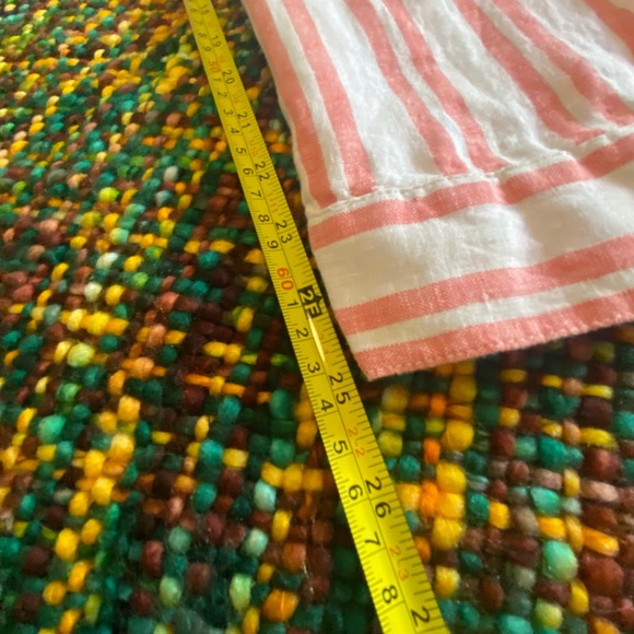 Jones&Co pale red stripped button down Linen - Picture 2 of 6